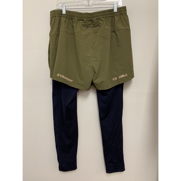 Praise Green 2 In 1 Running Shorts Pants Size XL - Picture 5 of 5